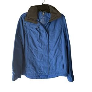 LL Bean Jacket Womens Small Blue Hooded Nylon Lightweight Rain Windbreaker‎ Coat
